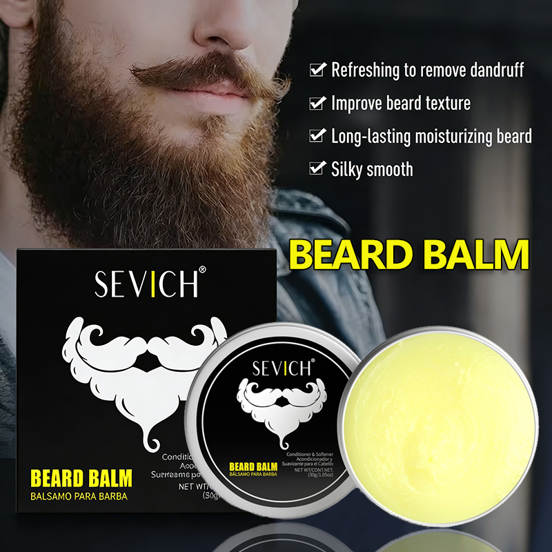 Men'S Grooming Wax - 30 グラムひげバームワックスひげケアクリーム保湿顔の毛ダッシングソフトニング口ひげひげグルーミング紳士ひげスタイリングワックス