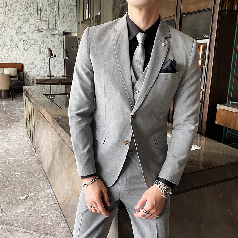 Mens Grooming Brand - ジャケット & ベストパンツスーツ,ストライプの結婚式のスーツ,3ピースのスーツ,ハイエンドブランド