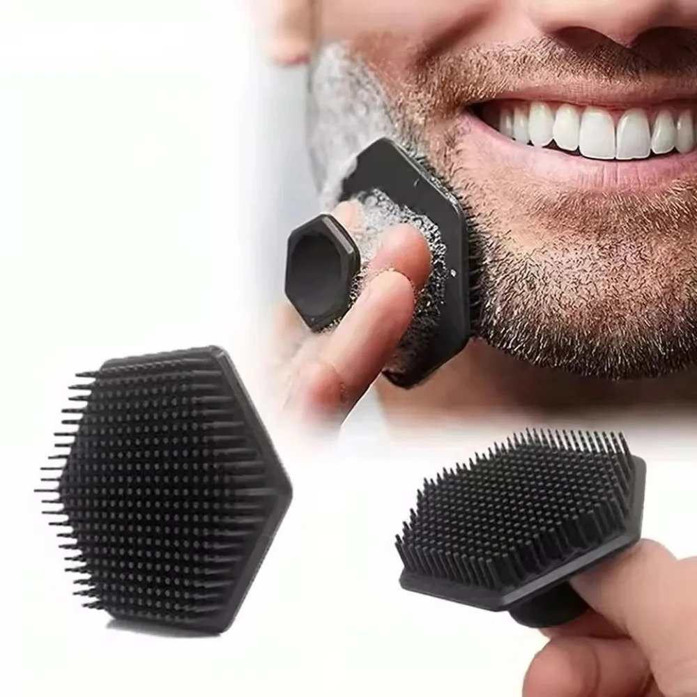 Men'S Grooming Facial - 男性用ミニシリコン洗顔ブラシ、ディープクレンジング、角質除去、マッサージ、シェービング、スキンケア、グルーミングツール