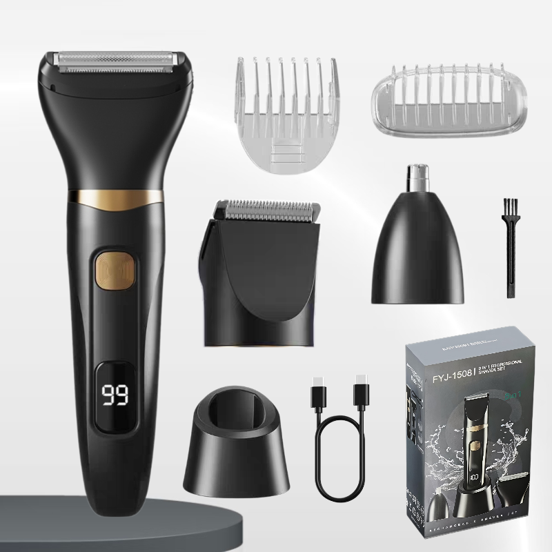 Men'S Grooming Underarm - 旅行に便利な3in1メンズグルーミングセットUSB充電式バリカン電気シェーバー鼻毛耳毛トリマーフェスティバルギフト