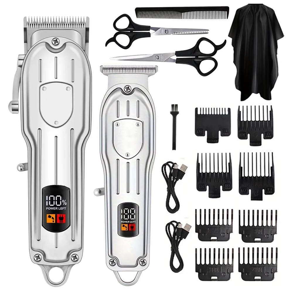 Men'S Grooming Set Gift - 電動バリカン デジタルディスプレイ 多機能 家庭用ヘアトリマー プロ仕様 散髪グルーミングキット