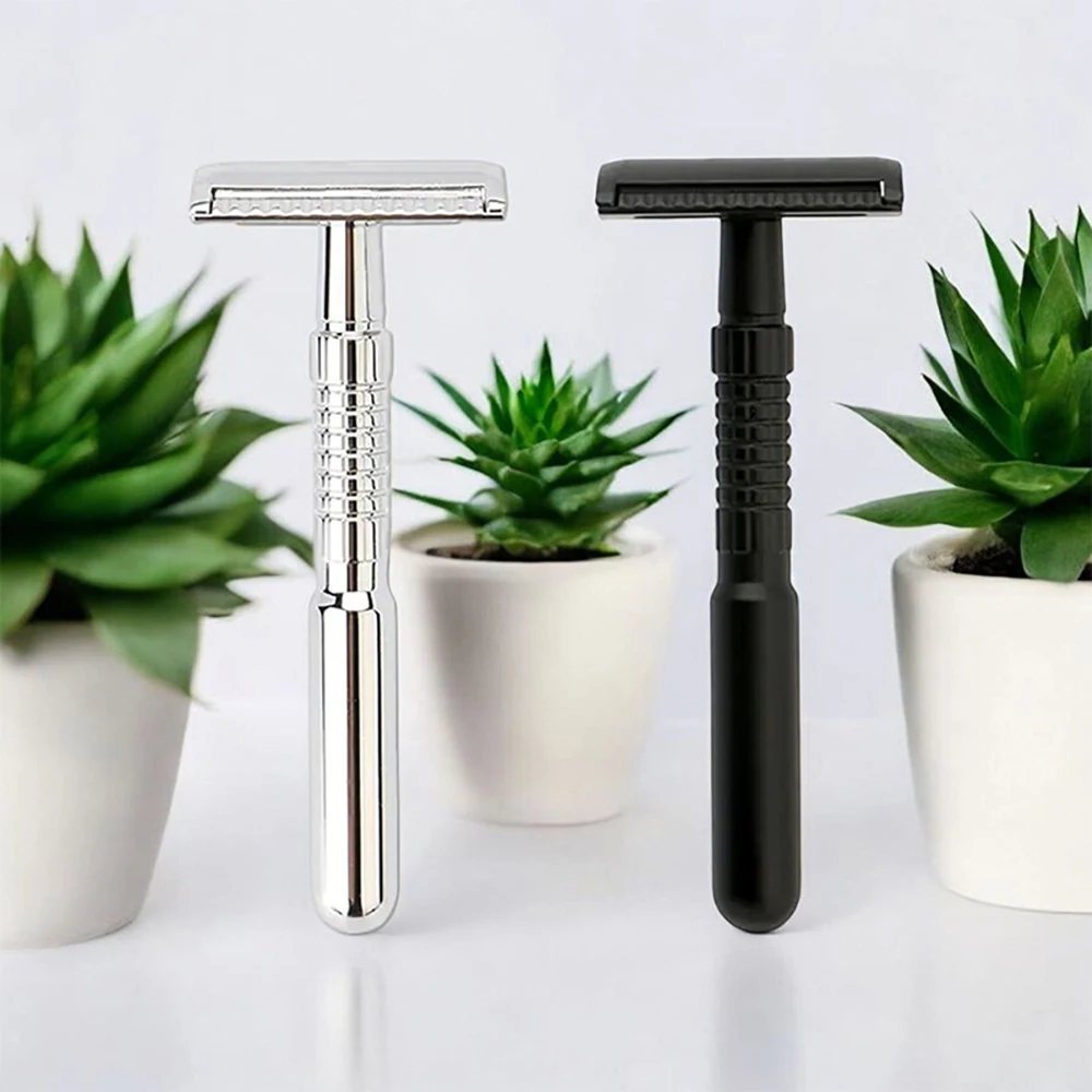 Men'S Grooming Underarm - RZACLEAECO-環境に優しい安全カミソリ、保管ボックスと5枚のプラチナアドバンスブレード付き、責任あるグルーミングのための持続可能なシェービングツール