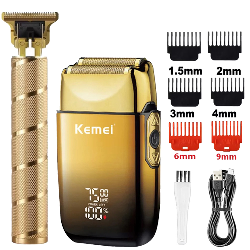 Men'S Grooming Set Gift - Kemei KM-TX10 T9 ヘアトリマー 電気シェーバー フォイルシェーバー