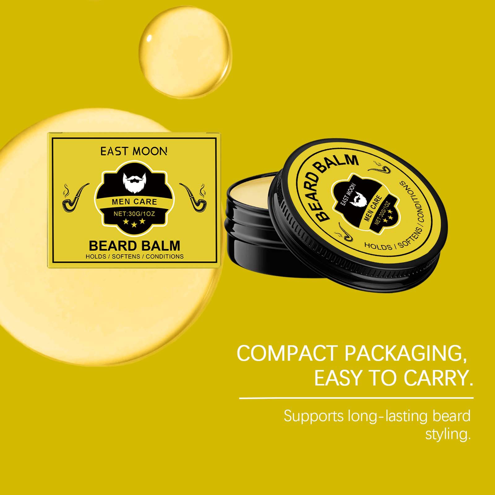 イーストムーンメンズビアードケアバーム、ソフトで栄養を与え、 - Men'S Grooming Wax のレビューと価格