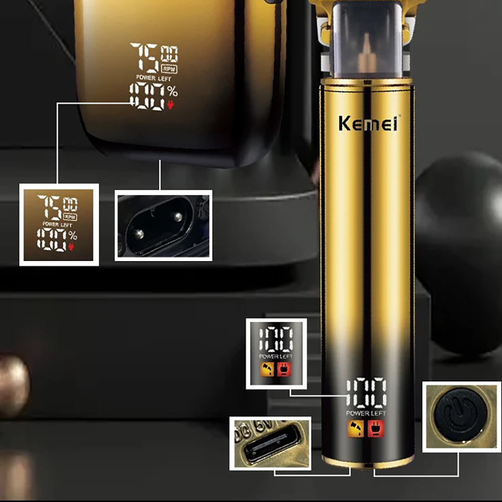 Kemei-男性用のプロ用電気シェーバーあごひげクリッパー - Men'S Grooming Set Gift のレビューと価格