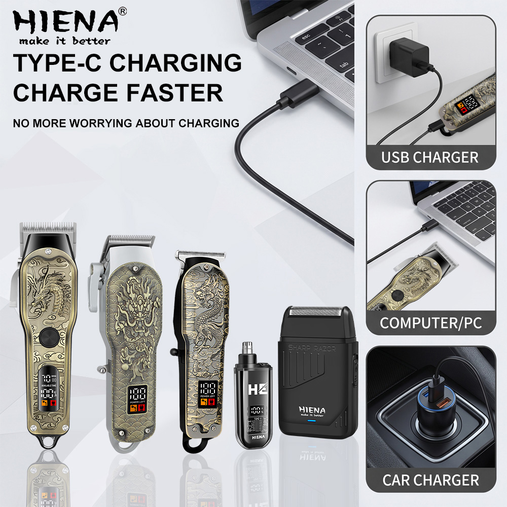 HIENA 5個入りプロフェッショナルヘアクリッパー メンズ - Men'S Grooming Set Gift のレビューと価格