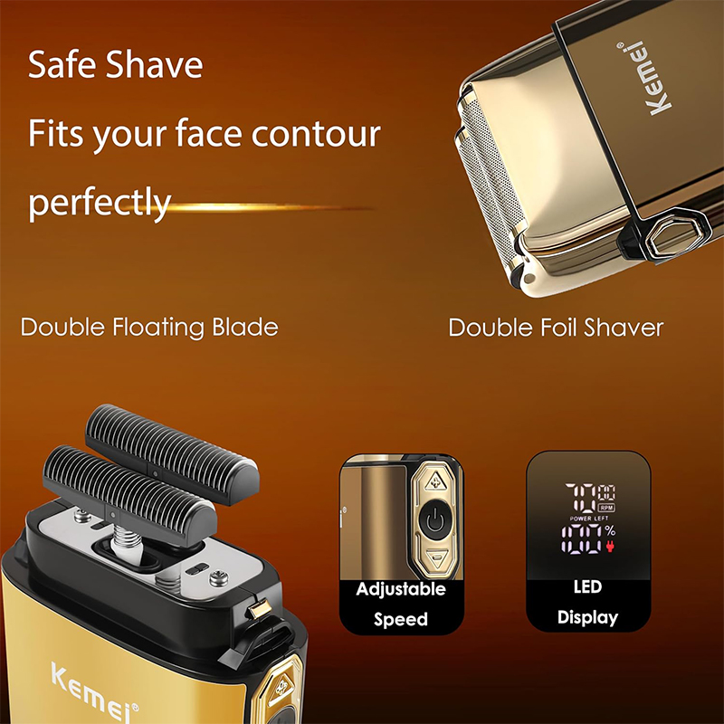 Kemei KM-TX10 T9 ヘアトリマー 電気シェーバ - Men'S Grooming Set Gift のレビューと価格