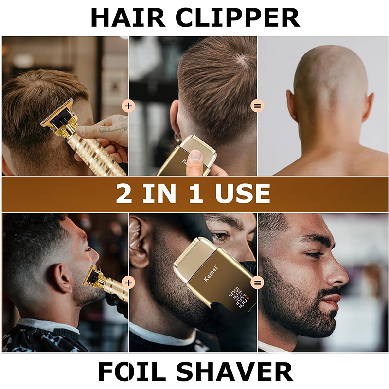 Kemei KM-TX10 T9 ヘアトリマー 電気シェーバ - Men'S Grooming Set Gift のレビューと価格